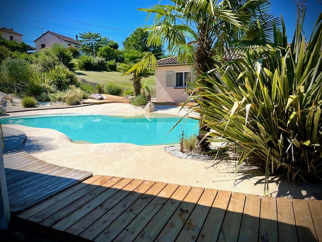 Piscine Lagon réalisée à Lamazère (32), Piscines Initiales